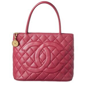 Chanel Red Caviar Leather Medallion Tote Shw (Authentic Pre-Loved)